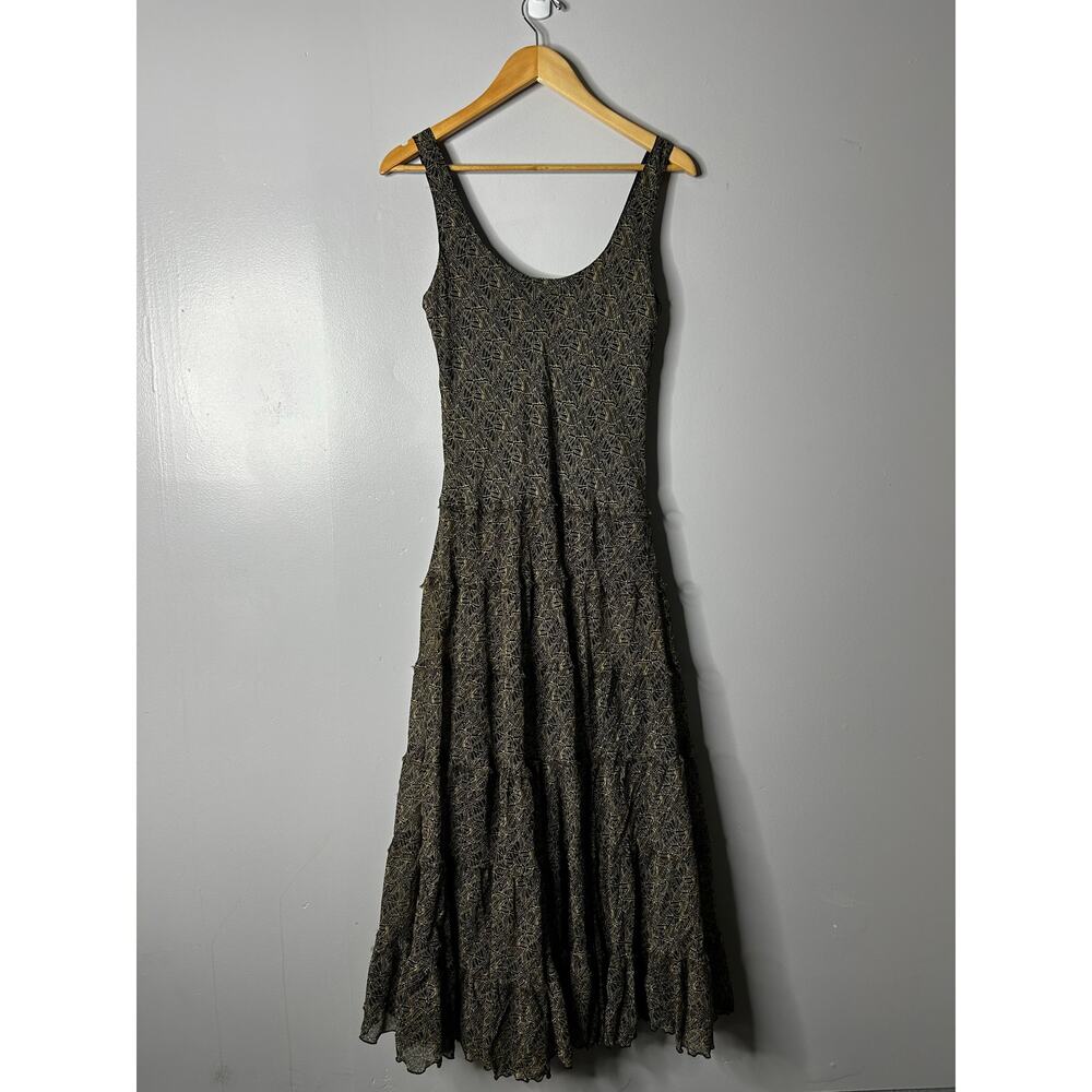 VTG Jones NY Womens Y2K Forest Fairy Tiered Maxi Dress Whimsigoth Grunge Sz 8 - Picture 4 of 8